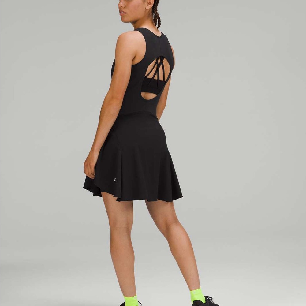 Lululemon Exerlux Black Tennis Tank Dress